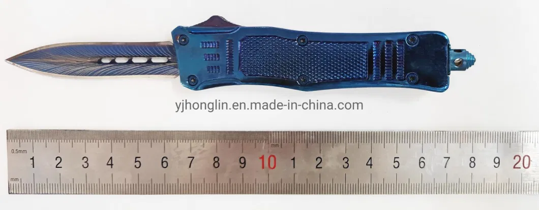 Double Blade Folding Titanium Outdoor Auto-Otf Automatic Knife Camping Tactical Survival Knife
